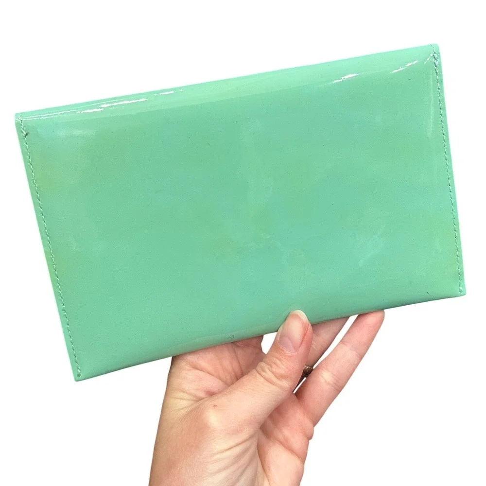 Tiffany & Co Tiffany Blue Patent Leather Envelope Clutch Wallet Accessory